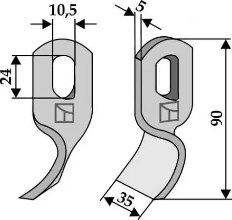 Gedrehtes Messer 95x35mm